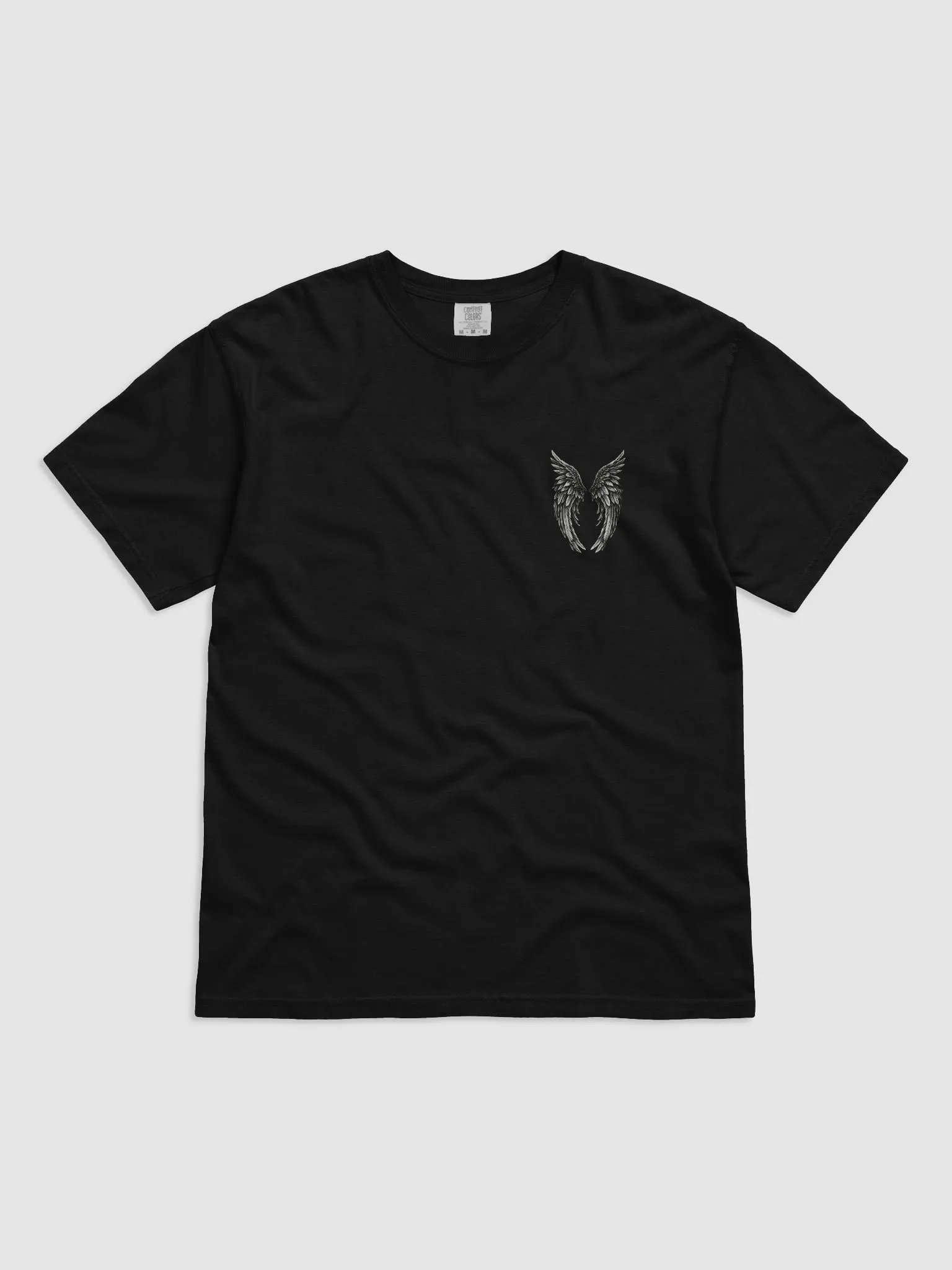 Angelic Wings Black-and-White Comfort Color 1717 T-Shirt product image (1)