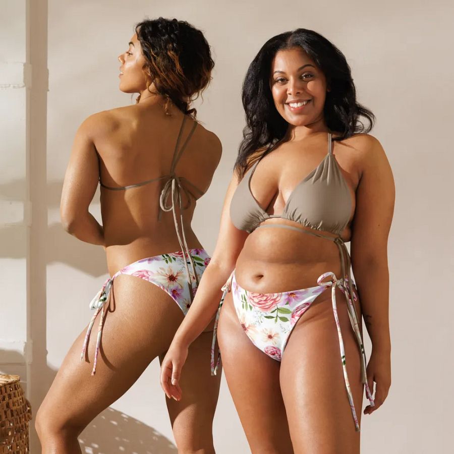 Watercolour Floral Pattern String Bikini Bottom - v1 product image (4)