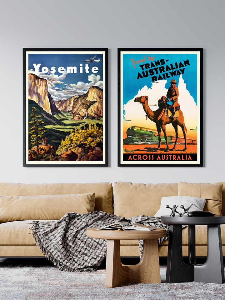 Travel by Trans-Australian Railway across Australia, 1933 — retro vintage travel poster product image (2)