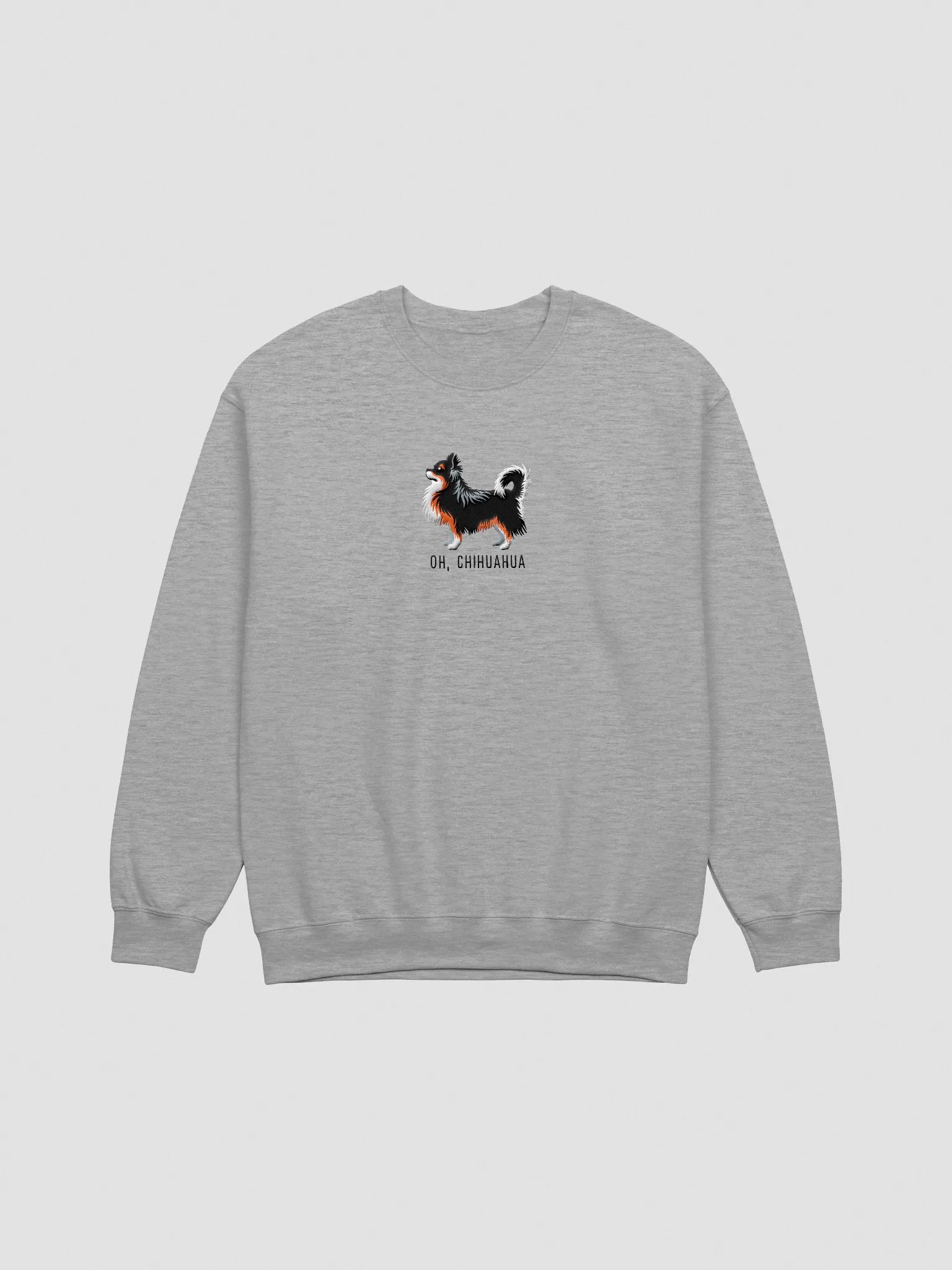 Oh, Chihuahua Sweatshirt (Embroidered) of a Longhaired Chihuahua(Tricolor) product image (3)