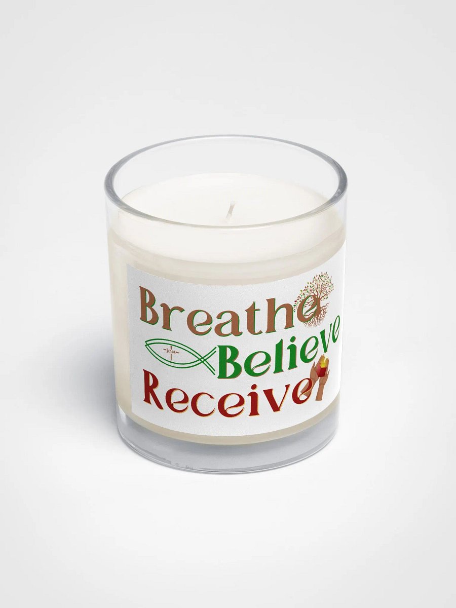 BREATHE BELIEVE RECIEVE SOY WAX CANDLE, INSPIRATIONAL MOTIVATIONAL, SELF-AFFIRMATION, POSITIVE VIBES, GIFT IDEA product image (2)
