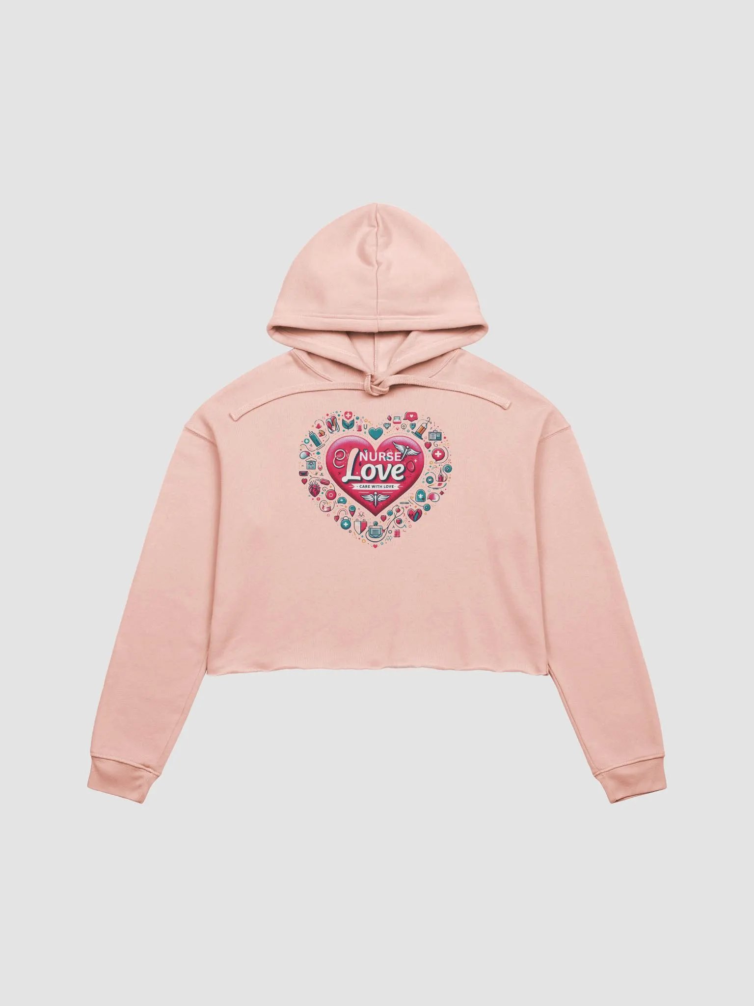 Nurse Love Heart Crop Hoodie product image (1)