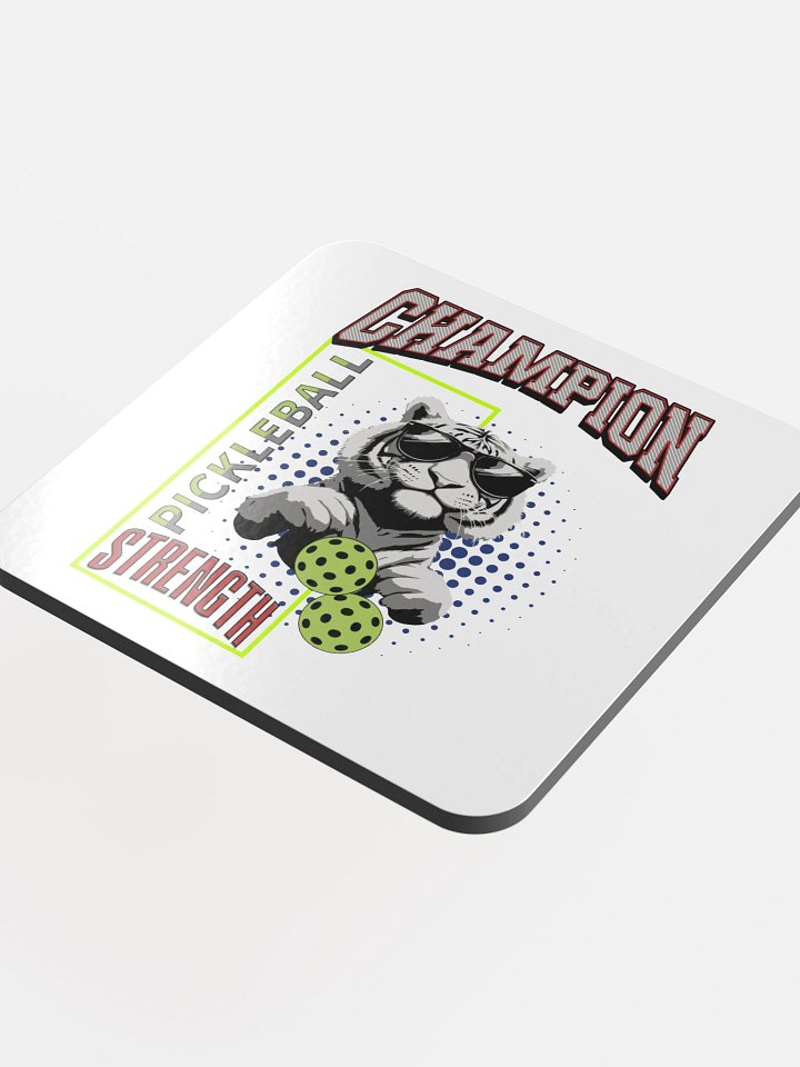 Champion Pickleball Strength Tiger Glossed Cork Coaster product image (1)