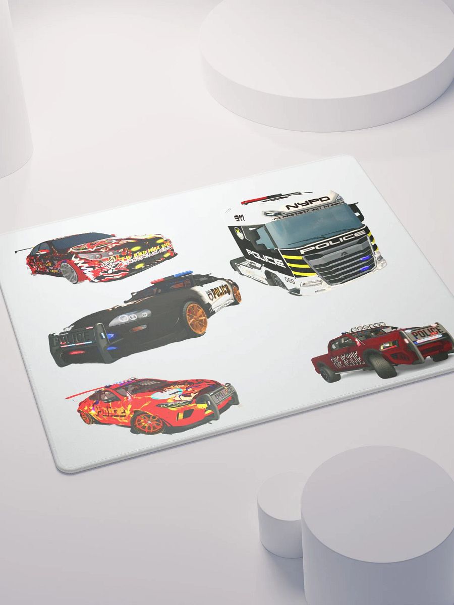 Artistic Police Car Collage Gaming Mouse Pad product image (8)