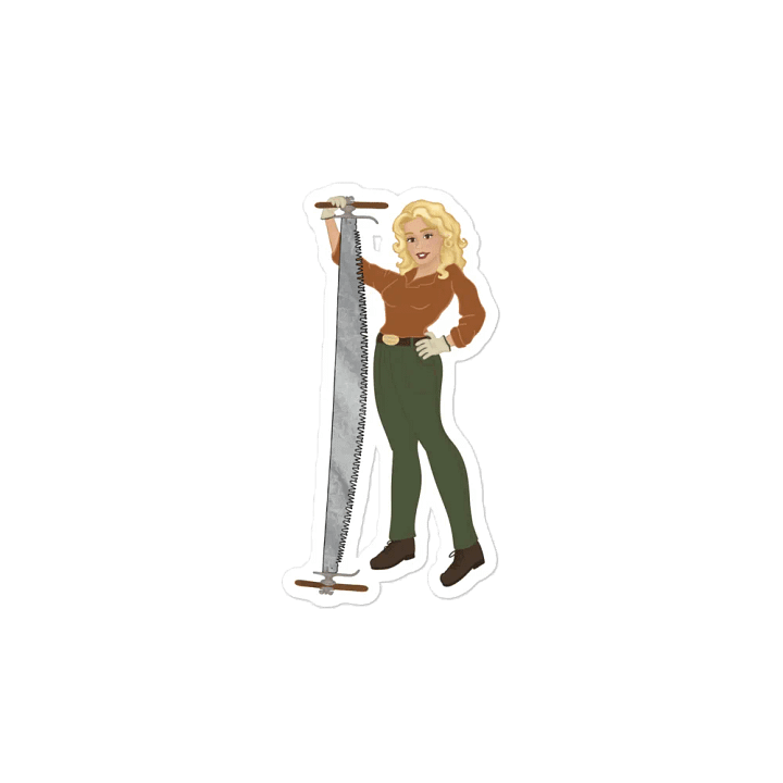 Crosscut Saw Blonde Dolly Pinup Magnet product image (2)