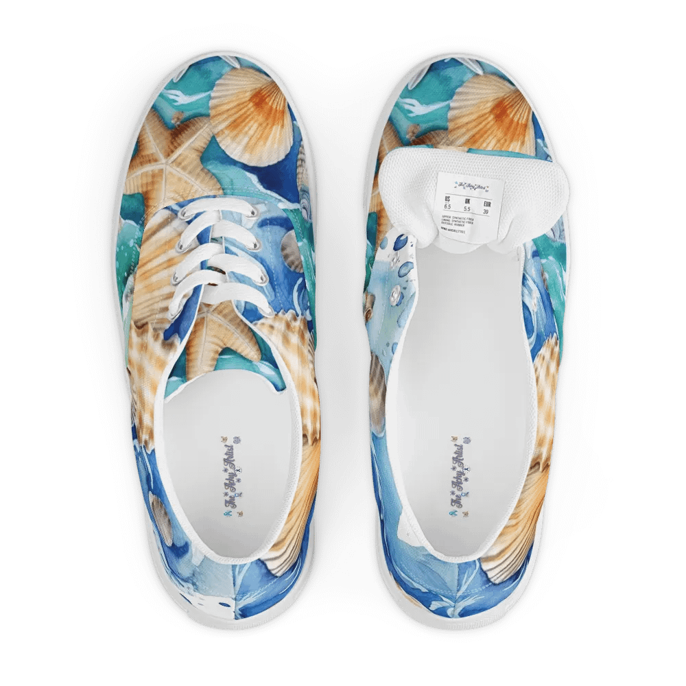 Marine Life Delight Lace-Up Canvas Shoes product image (6)