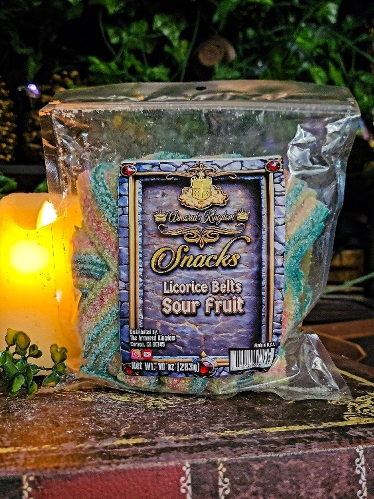 The Armored Kingdom Sour Fruit Combo Licorice Belts-Watermelon Strawberry & Blue Raspberry product image (1)