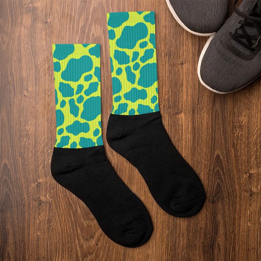 Cow Print Socks - Green product image (7)