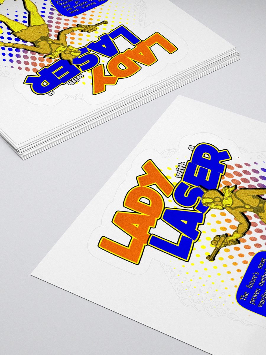 "Lady With A Laser" Retro Comic Sticker product image (11)