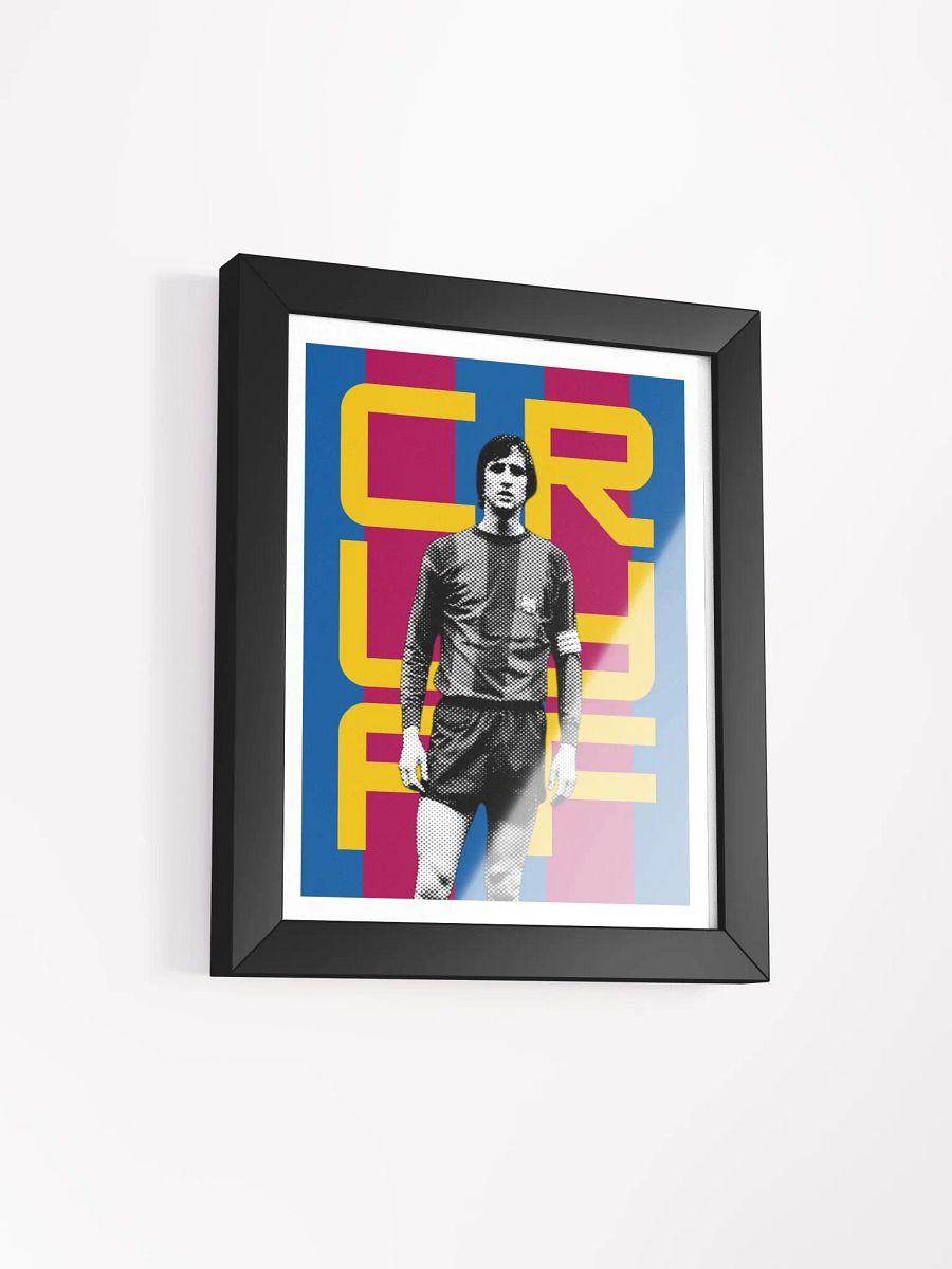 Johan Cruyff BW Barcelona Name Art Framed Print product image (4)