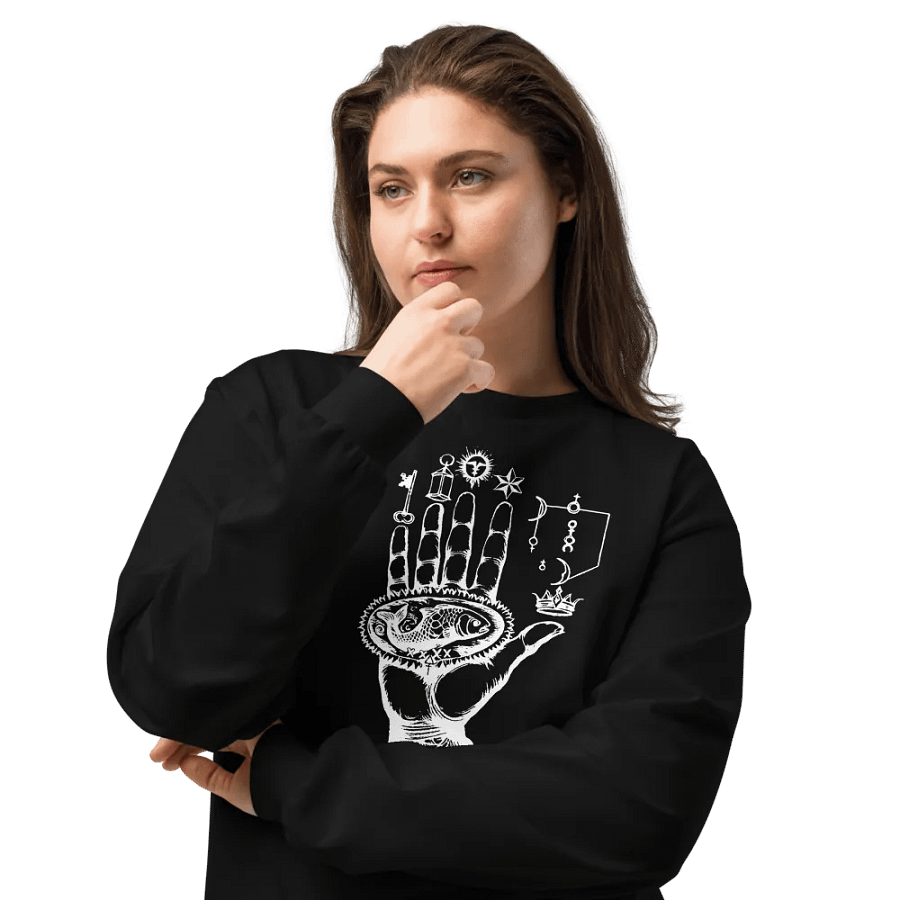 [Hand of Mysteries 3 - White] - Unisex Premium Heavyweight Long Sleeve Shirt product image (7)