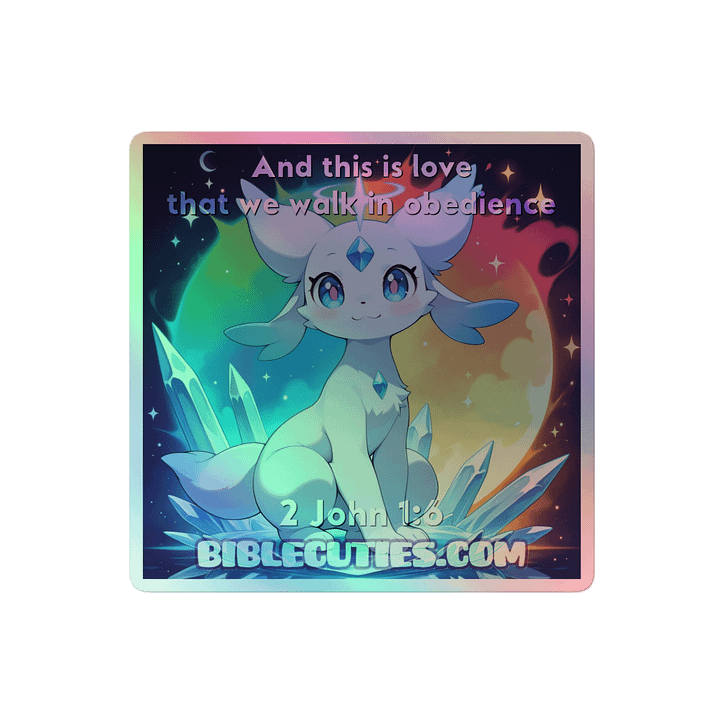 Bible Cuties Vivi - And this is love that we walk in obedience Holographic Sticker product image (2)