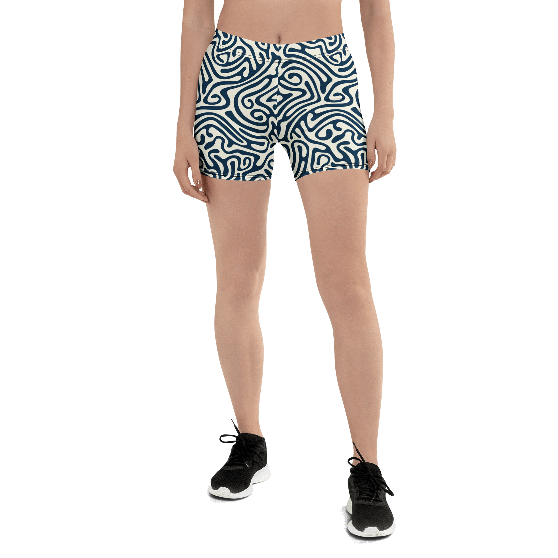 Abstract Wavy Lines: All-Over Print Shorts for Unique Style product image (1)