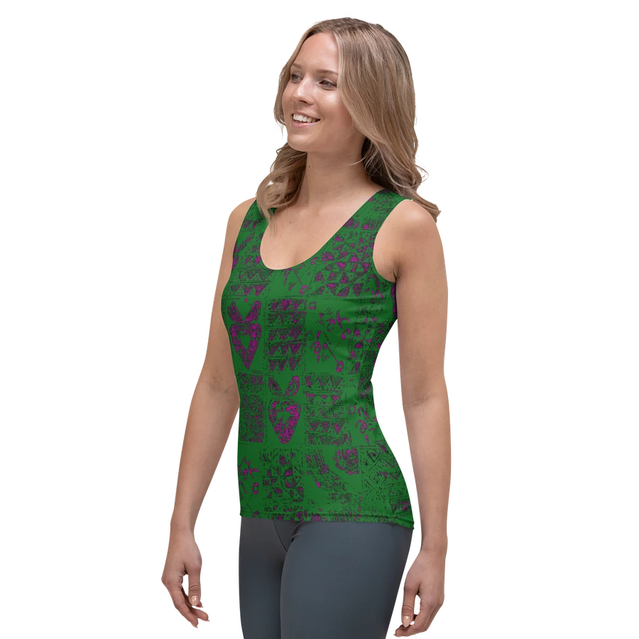 Vibrant Green and Pink Adire Women's Tank Top product image (3)