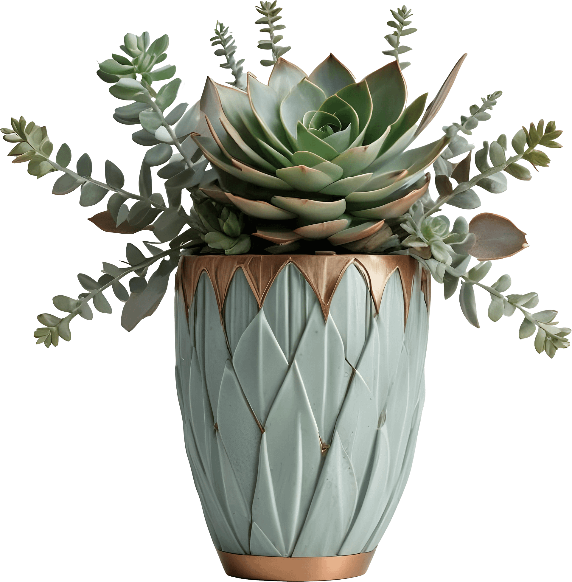 Collection: Gatsby Grace – Art Deco Succulent Arrangement PNG product image (1)