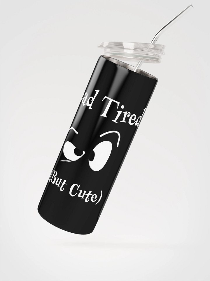 Dead Tired But Cute Droopy Eyes – Stainless Steel Tumbler product image (2)