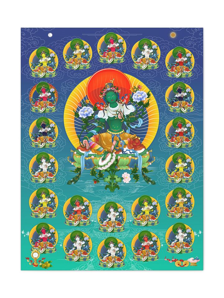 Twenty-one Taras thankga canvas print product image (1)