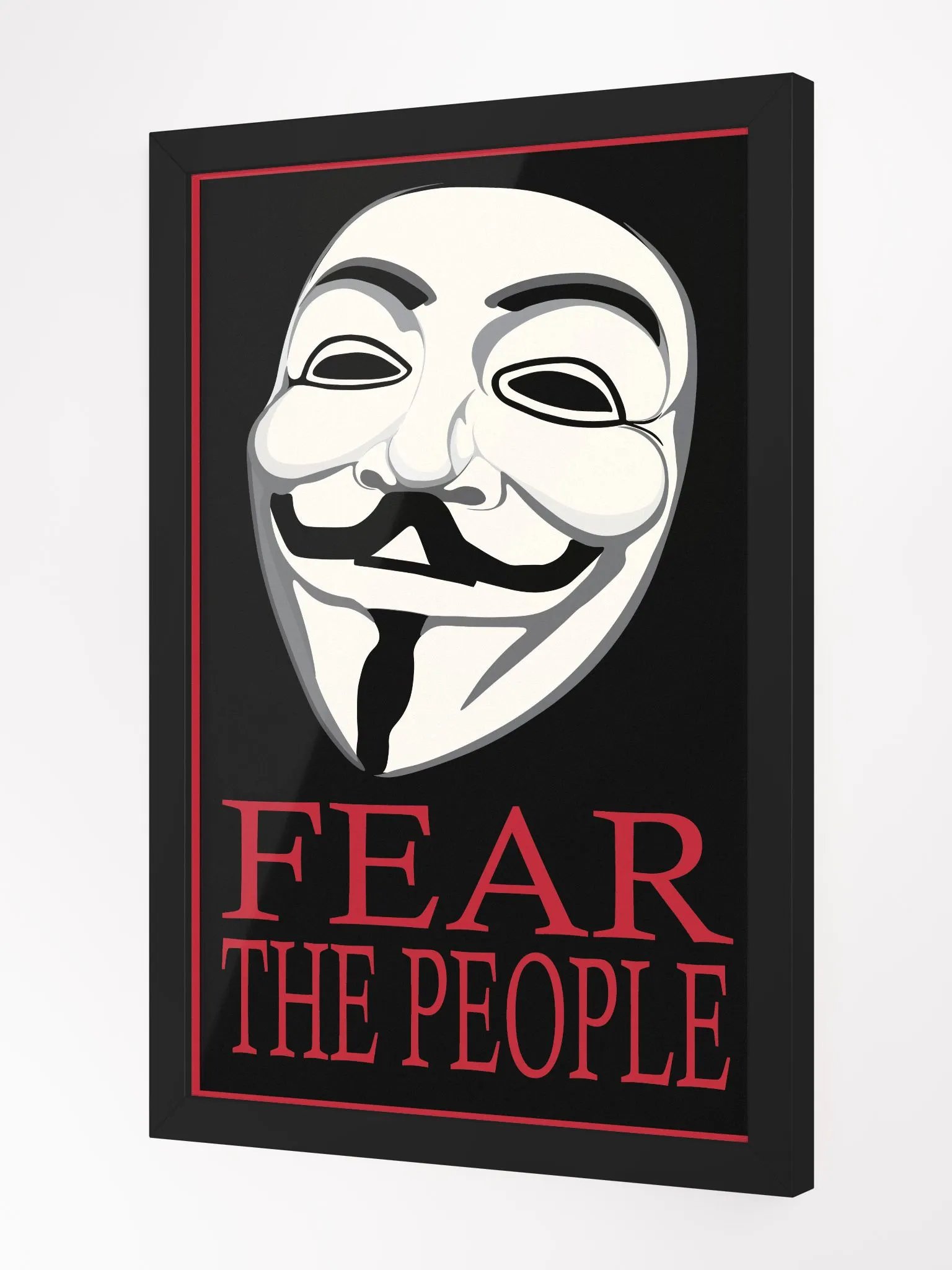Fear The People - Red - Framed High-Quality Matte Poster product image (3)