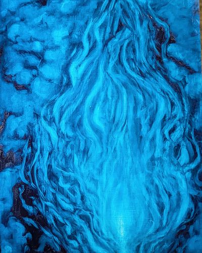 No plan, no reference, just living in the moment and smooshing blue paint around on a panel. 

What happens when you make the...