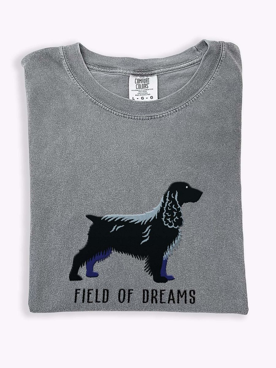 Field of Dreams T-Shirt(Embroidered) of a Field Spaniel(Black) product image (1)