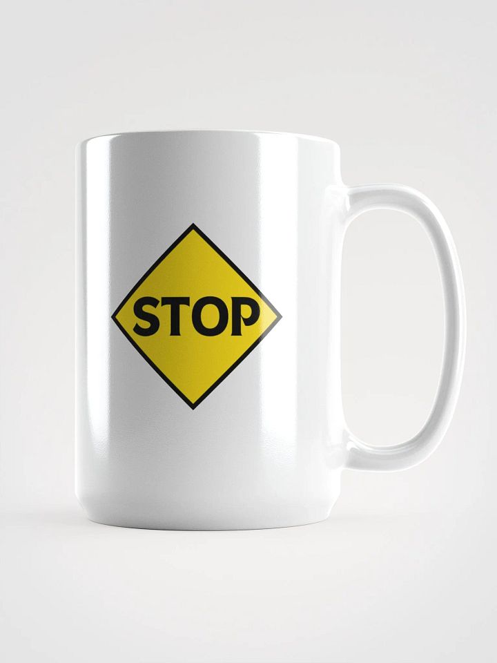 Bold STOP Sign White Glossy Mug product image (1)