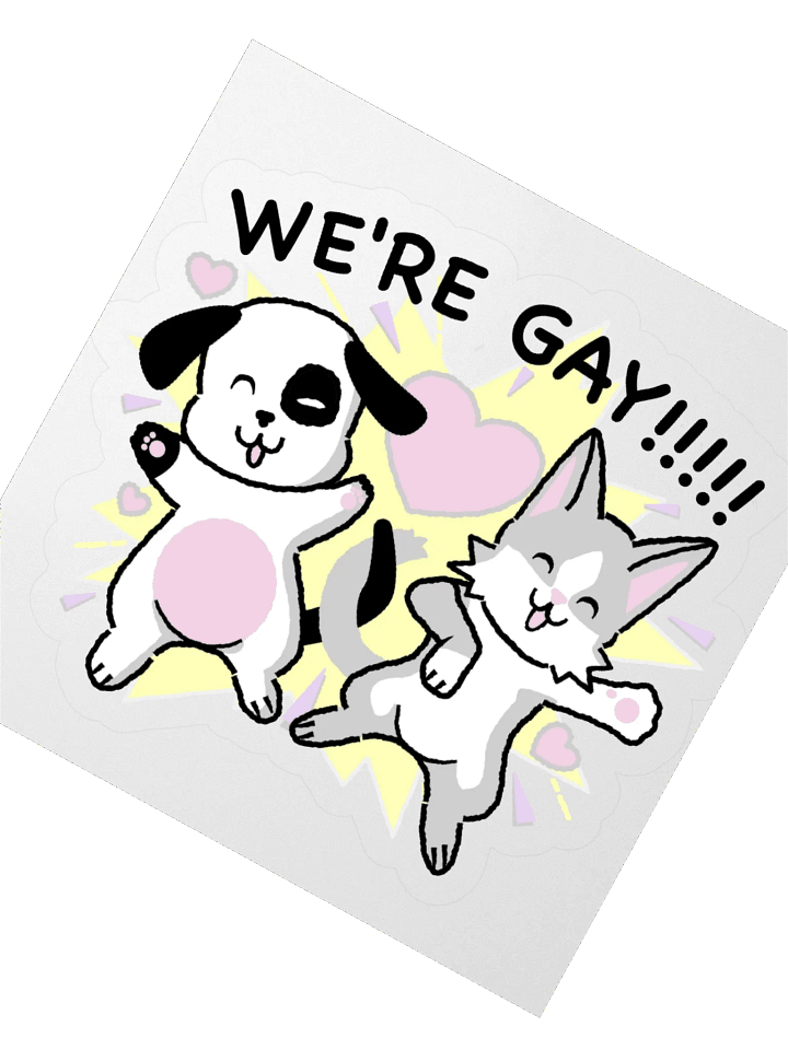 We're Gay!!!! animals sticker product image (5)