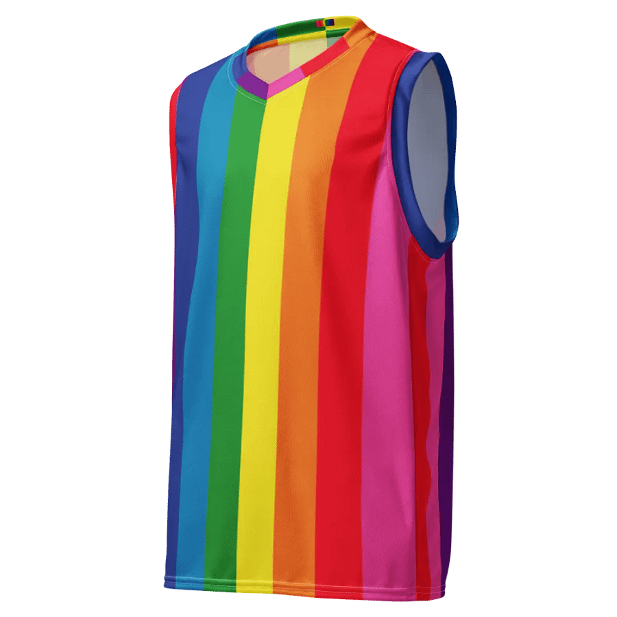 1978 Rainbow Pride Flag = 8-Color - All-Over Print Basketball Jersey product image (5)