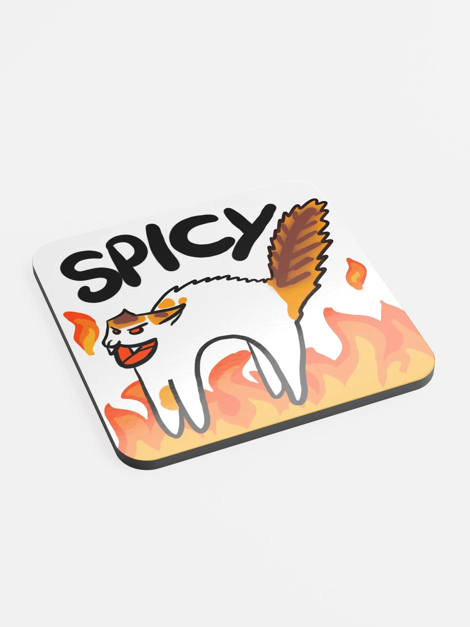 Spicy Emote Glossed Cork Coaster product image (2)