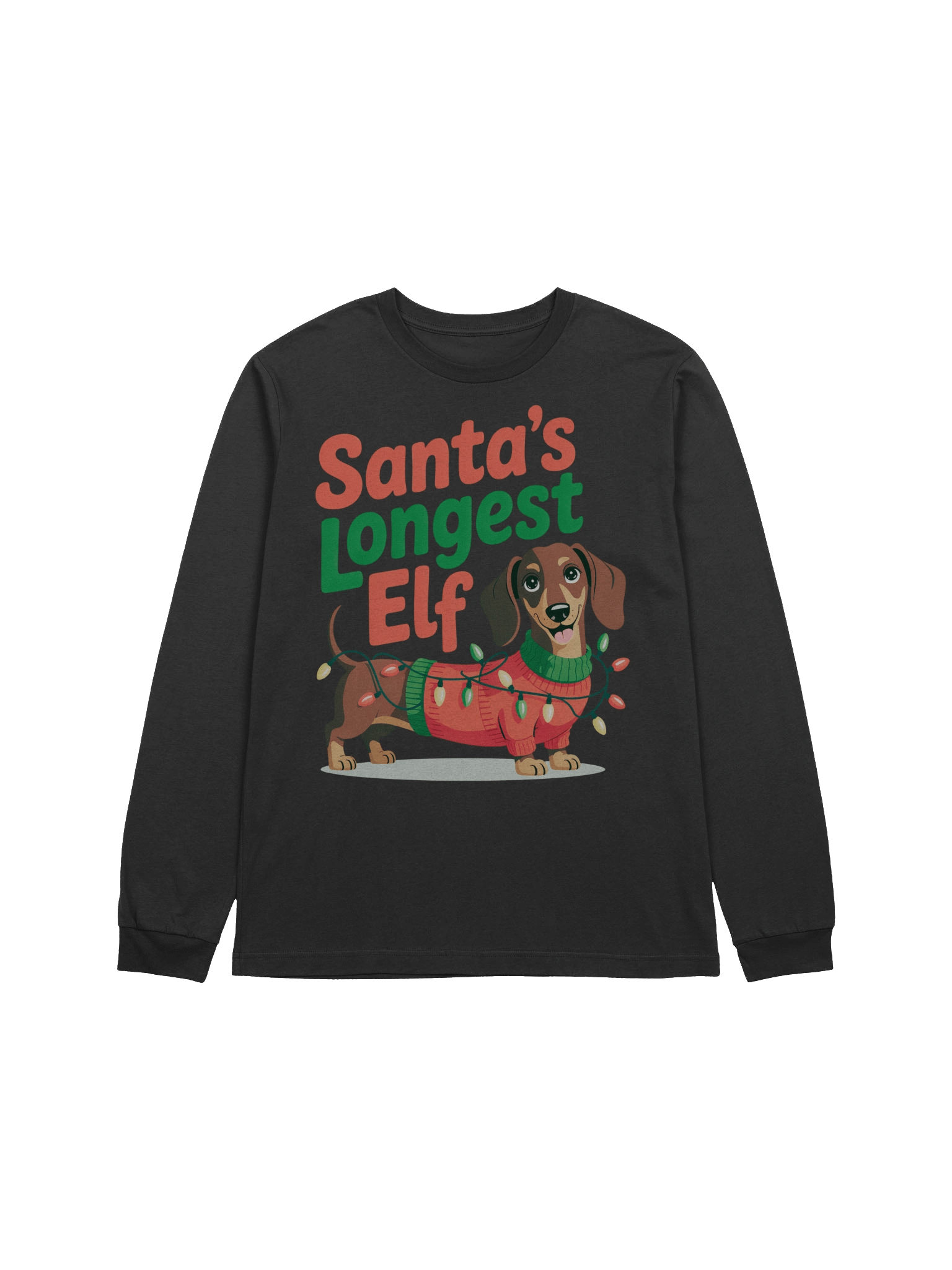 🎄 Santa's Longest Elf - Dachshund Christmas Long-Sleeve T-Shirt product image (1)