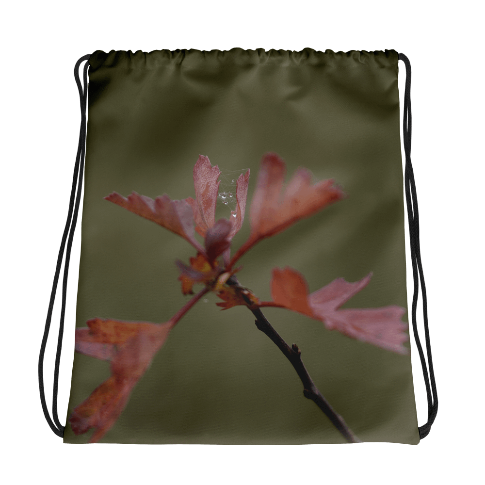 Rucksackbeutel mit Kordelzug - Herbstblätter mit Tautropfen product image (1)