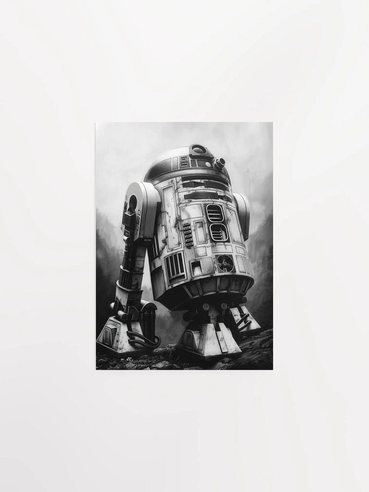 Vibrant Black and White Matte R2D2 Poster product image (2)