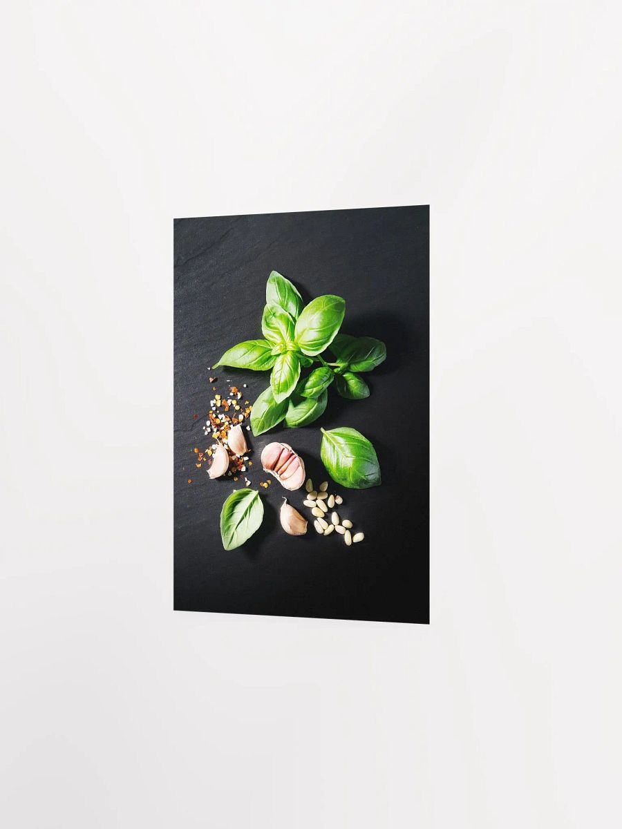 Food kitchen poster: Garlic and basil (Italian, Spanish cuisine) — Kitchen wall decor product image (7)