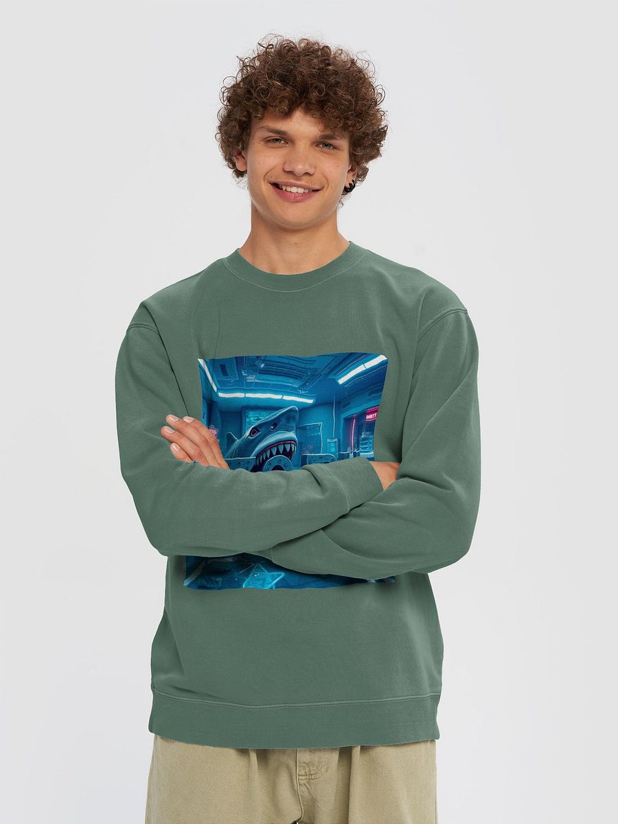 Neon Shark Unisex Pigment Dyed Sweatshirt product image (2)