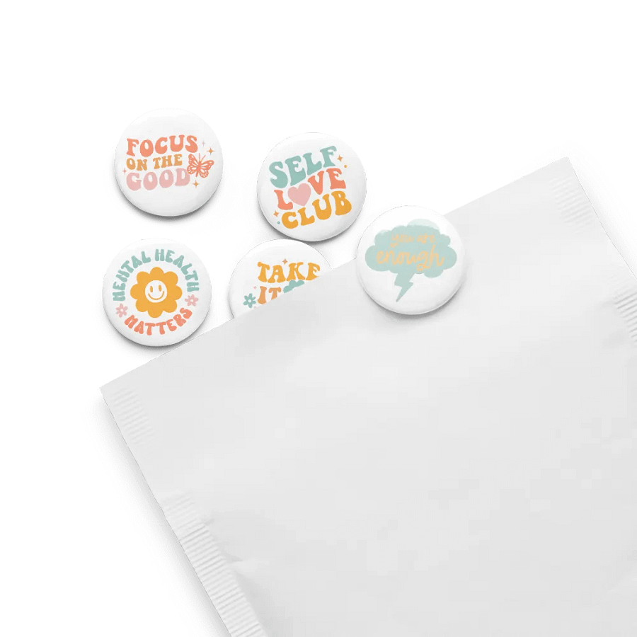 Good Vibes Mental Health Pin Button Set product image (13)