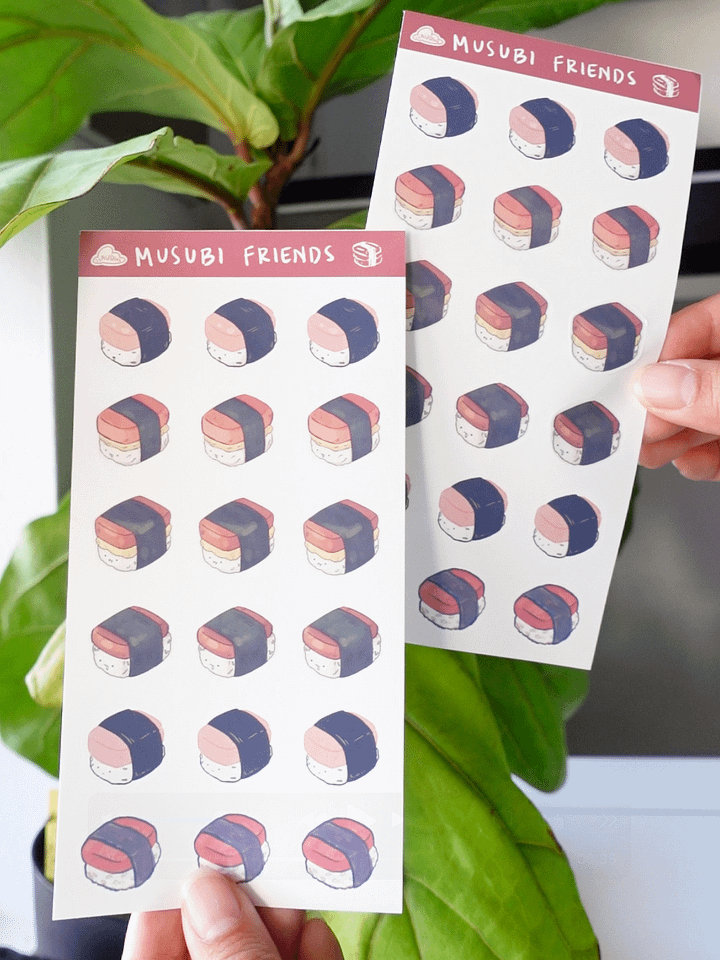 Musubi Friends vinyl Sticker Sheet product image (1)