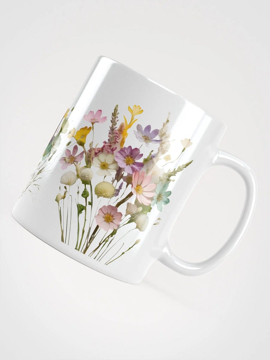 Boho Flowers White Glossy Ceramic Mug product image (4)
