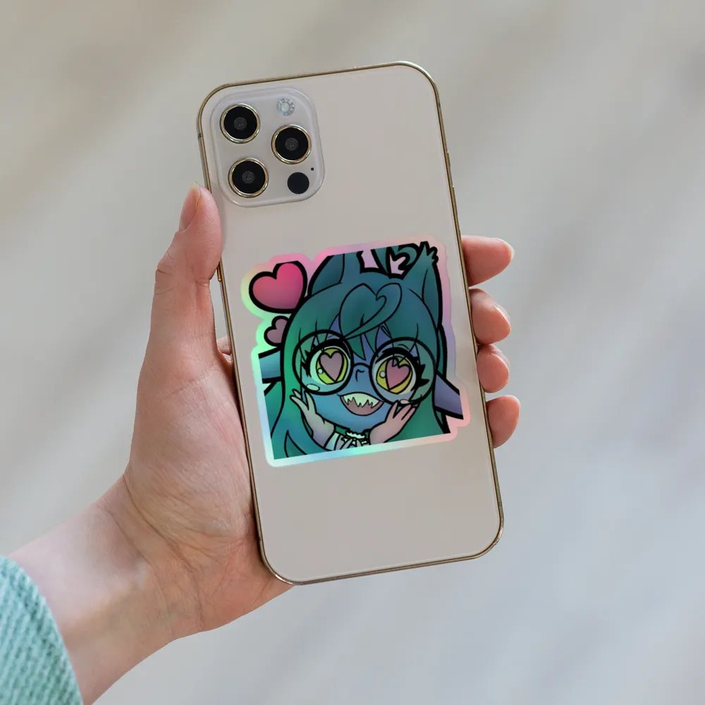 Holographic Shorkface Love Emote Sticker product image (6)