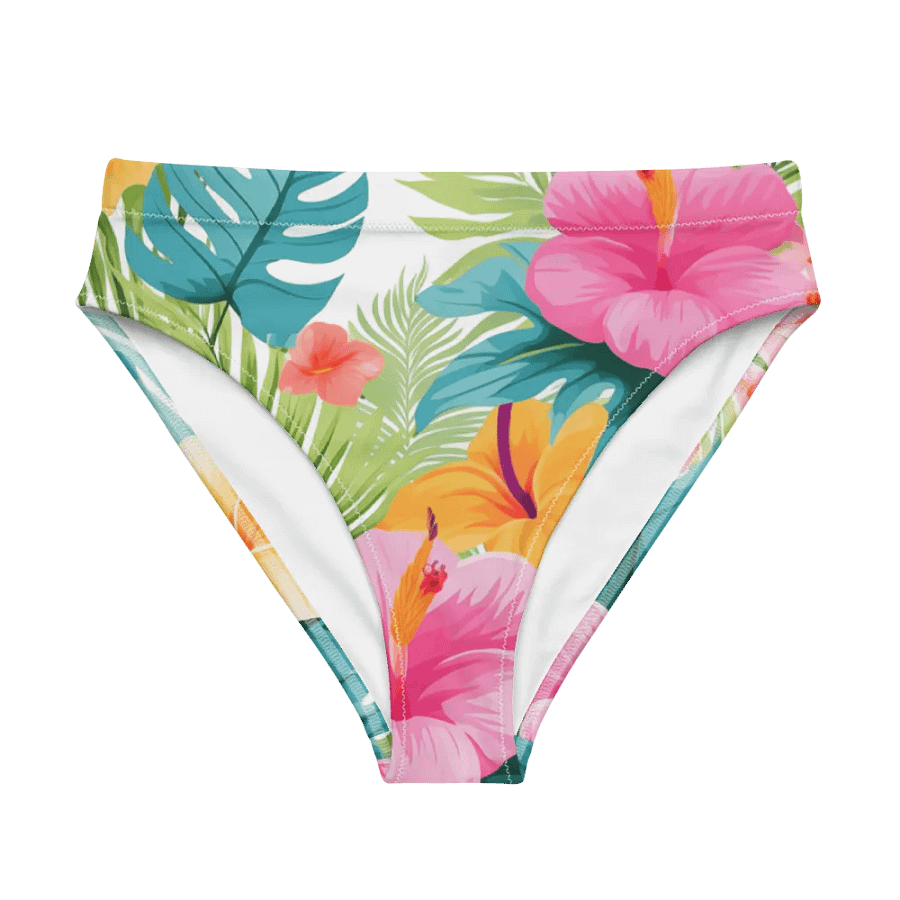 Recycled High-Waisted Bikini Bottom – Tropical Bloom product image (1)