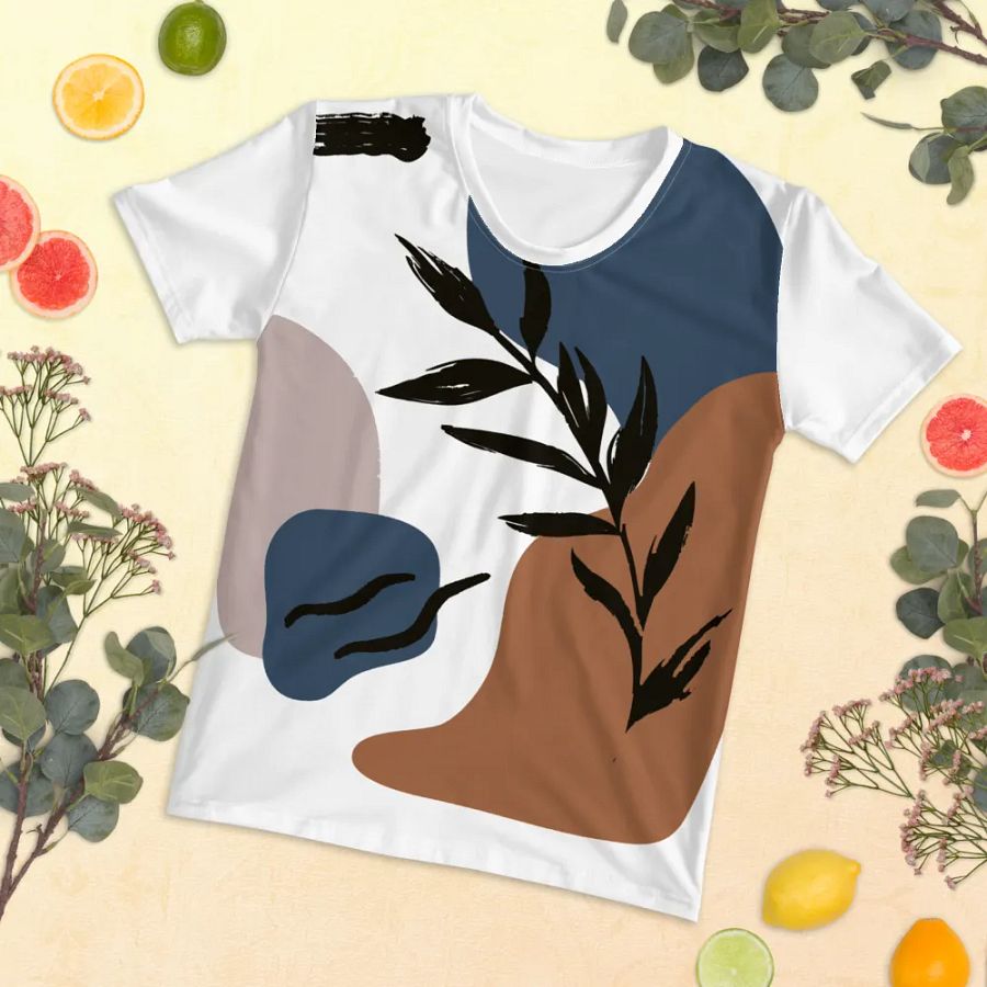 Hand-Drawn Flat Design Flower Outline Unisex T-Shirt DT004 product image (5)