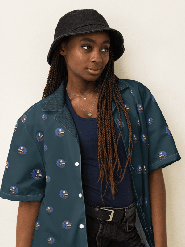 "Curse of the Chomp" – Hawaiian Shirt – Deep Slate product image (2)