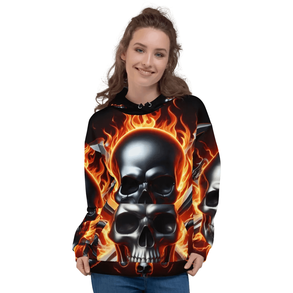 All-Over Hoodie - Unisex Skull Hoodie #25 product image (3)