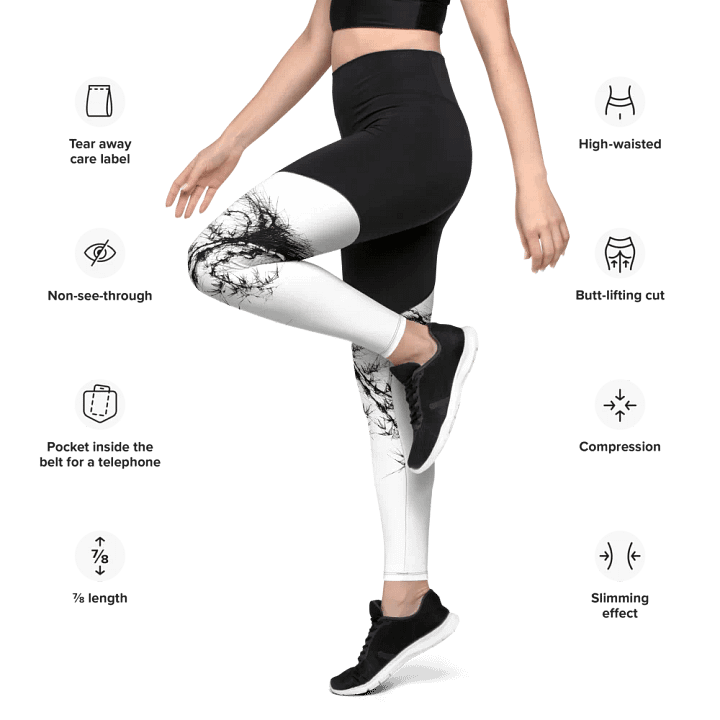 Bamboo Root All-Over Print Sports Leggings product image (2)