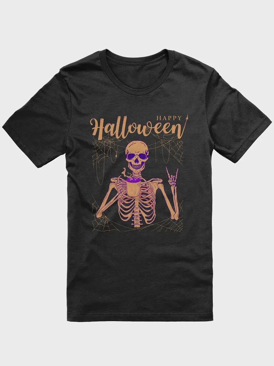 Rockin' Halloween Skeleton Coffee T-Shirt product image (1)