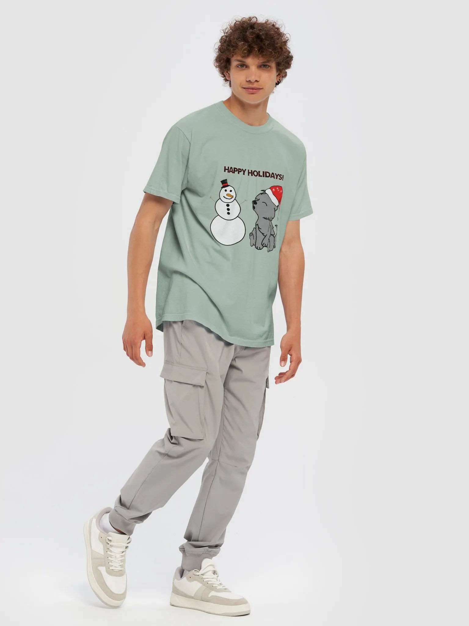 Festive Snowman & Wolf Holiday T-Shirt product image (93)