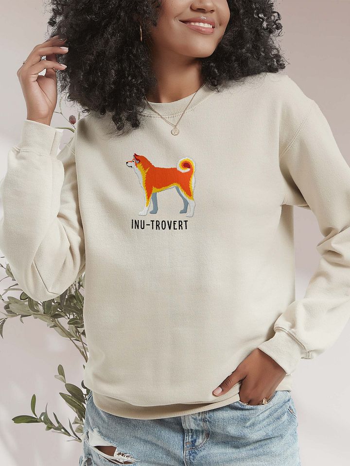Inu-Trovert Sweatshirt (Embroidered) of a Japanese Akita Inu product image (2)
