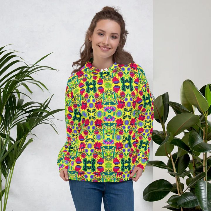Abstract Poppy Flowers Unisex All Over Print Pull Over Hoodie product image (1)