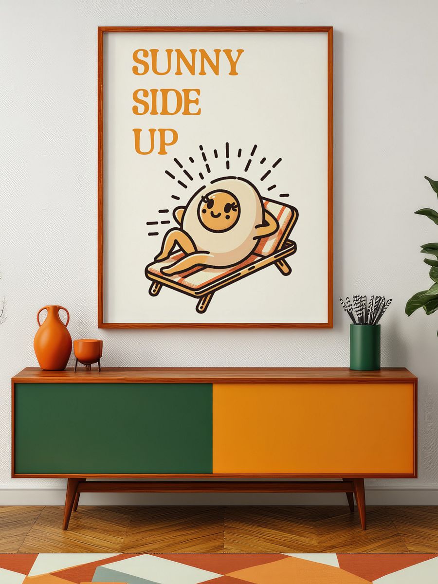 Sunny Side Up Egg Mascot Retro Art Print product image (6)