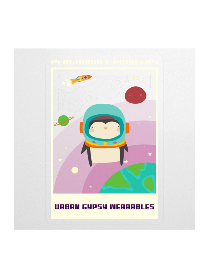 Space Penguin Kiss Cut Stickers product image (1)