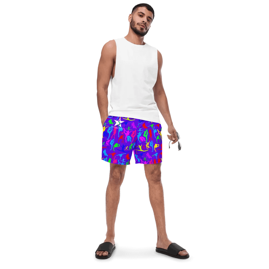 Purple Bright Flexible StarStuff Swim Trunks product image (6)