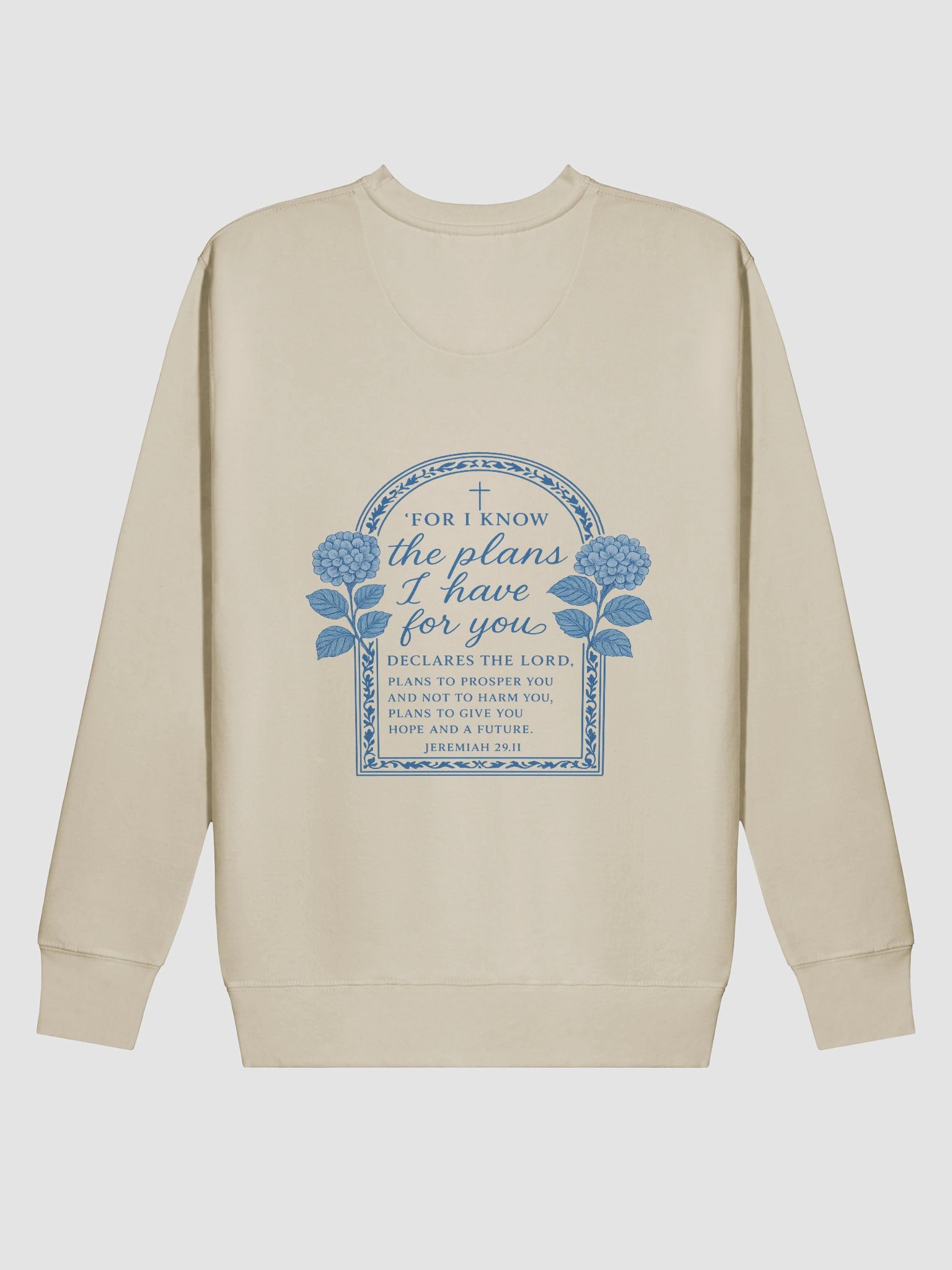 Jeremiah 29:11 Bible Verse Crewneck – "For I Know the Plans I Have for You" Christian Scripture Floral Design product image (5)